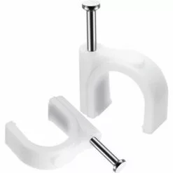 MACARON Lot De 300 Clips Muraux En Acier Pour Câbles - Différentes Spécifications - Solides - Durables - Blancs - Rondes - 300 De 10 Mm - Gestion Des Câbles LO-Ron