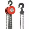 Palan à Chaîne Manuel DEWINNER 2T Avec Crochet Robuste, Hauteur De Levage 3M, Rouge,Double-Chaîne De Charge,Chaîne G80