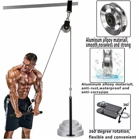 FLYME Poulie De Poulie, Poulie De Corde De 90 Mm Avec élingue Et Crochet En D, Pivotant à 360 °, Pour Système De Poulie LAT, équipement De Gymnastique à Domicile 4 FLYME Poulie De Poulie, Poulie De Corde De 90 Mm Avec élingue Et Crochet En D, Pivotant à 360 °, Pour Système De Poulie LAT, équipement De Gymnastique à Domicile – Image 4