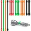 STARLIGHT SL.GT Attaches Torsadées Lot De 16 Serre-câbles En Silicone Organisateur De Cordons En Caoutchouc Réutilisable Polyvalent(3 Pouces, 6 Pouces)