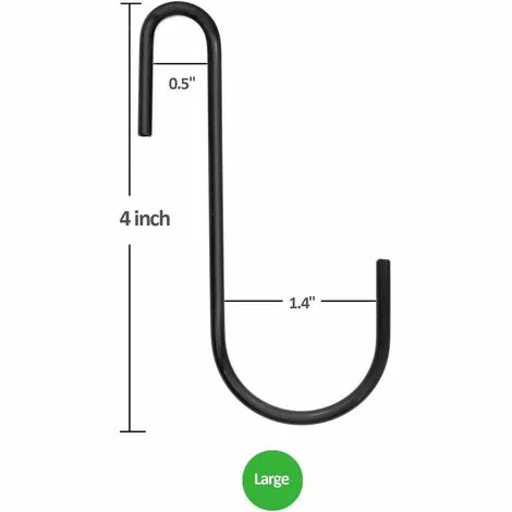 ZOLGINAH Lot De 12 Grands Crochets De Suspension Robustes En Forme De S De 10 Cm Pour Cuisine, Salle De Bain, Chambre à Coucher Et Bureau (lot De 12, XL, Noir) 2 ZOLGINAH Lot De 12 Grands Crochets De Suspension Robustes En Forme De S De 10 Cm Pour Cuisine, Salle De Bain, Chambre à Coucher Et Bureau (lot De 12, XL, Noir) – Image 2