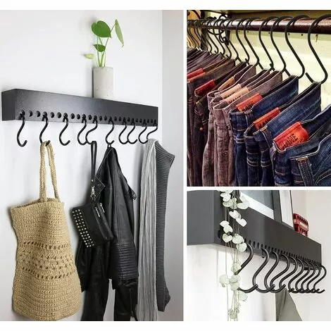 ZOLGINAH Lot De 12 Grands Crochets De Suspension Robustes En Forme De S De 10 Cm Pour Cuisine, Salle De Bain, Chambre à Coucher Et Bureau (lot De 12, XL, Noir) 4 ZOLGINAH Lot De 12 Grands Crochets De Suspension Robustes En Forme De S De 10 Cm Pour Cuisine, Salle De Bain, Chambre à Coucher Et Bureau (lot De 12, XL, Noir) – Image 4