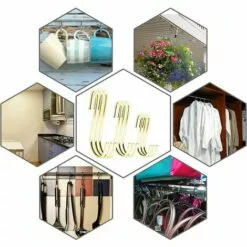 ZOLGINAH Lot De 12 Crochets De Suspension Robustes En Forme De S De 10 Cm Pour Cuisine, Salle De Bain, Chambre à Coucher Et Bureau (lot De 12, XL, Doré) -Treuil, cric, palan et accessoires Soldes Boutique 59345517 3