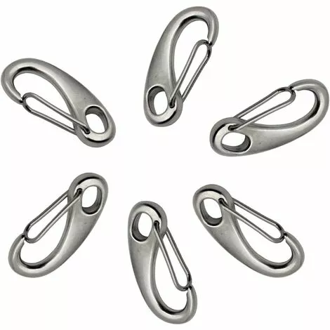 IRISFR Lilaris 6 Pièces 304 Mousqueton En INOX, Mousqueton INOX 50mm, Mousqueton Acier Inoxydable 304 Forme D'Oeuf, Pour L'Alpinisme Camping Randonnée En Plein Air 1 IRISFR Lilaris 6 Pièces 304 Mousqueton En INOX, Mousqueton INOX 50mm, Mousqueton Acier Inoxydable 304 Forme D'Oeuf, Pour L'Alpinisme Camping Randonnée En Plein Air
