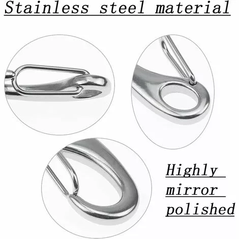 IRISFR Lilaris 6 Pièces 304 Mousqueton En INOX, Mousqueton INOX 50mm, Mousqueton Acier Inoxydable 304 Forme D'Oeuf, Pour L'Alpinisme Camping Randonnée En Plein Air 4 IRISFR Lilaris 6 Pièces 304 Mousqueton En INOX, Mousqueton INOX 50mm, Mousqueton Acier Inoxydable 304 Forme D'Oeuf, Pour L'Alpinisme Camping Randonnée En Plein Air – Image 4