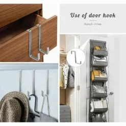 IRISFR Lilaris 6pcs Crochets De Porte,Durable Et Sans Percage,Robuste Crochet Porte Manteau XXL Protection En Mousse Reversible Crochets Serviette Crochet à Vêtements Chapeau Crochets,pour Portes Tiroirs Placards -Treuil, cric, palan et accessoires Soldes Boutique 59618287 5
