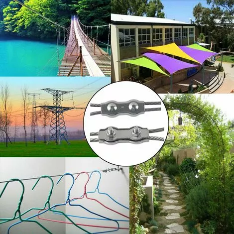 IRISFR Lilaris M3 Duplex Clips Serre-câbles En Acier Inoxydable 304 Pinces Duplex Pour Filin Pour Cordes à Linge En Câble Métallique Voiles De Soleil Suspendues Patio Fixe 8pièces 5 IRISFR Lilaris M3 Duplex Clips Serre-câbles En Acier Inoxydable 304 Pinces Duplex Pour Filin Pour Cordes à Linge En Câble Métallique Voiles De Soleil Suspendues Patio Fixe 8pièces – Image 5