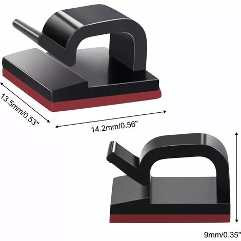 GALOZZOIT Lot De 100 Clips De Gestion De Câbles Auto-adhésifs Pour TV, PC, Ordinateur Portable, Bureau, Maison - Noir 2 GALOZZOIT Lot De 100 Clips De Gestion De Câbles Auto-adhésifs Pour TV, PC, Ordinateur Portable, Bureau, Maison - Noir – Image 2