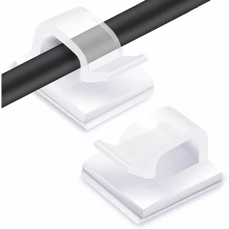 GALOZZOIT 100PCS Clips Câbles,Attache Cable Adhesif Rangement De Accroche Cable Fixation Auto Collant, Cavalier Cable Electrique,pour La Gestion Des Câbles,Transparent 1 GALOZZOIT 100PCS Clips Câbles,Attache Cable Adhesif Rangement De Accroche Cable Fixation Auto Collant, Cavalier Cable Electrique,pour La Gestion Des Câbles,Transparent