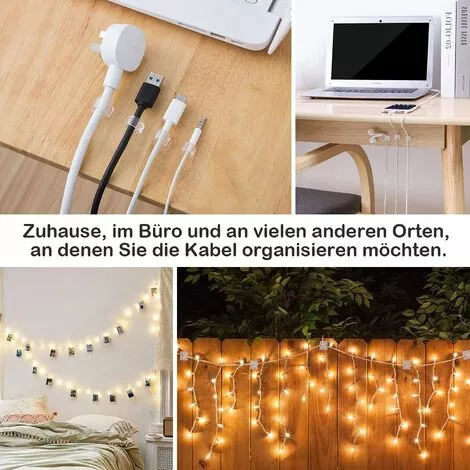 GALOZZOIT 100PCS Clips Câbles,Attache Cable Adhesif Rangement De Accroche Cable Fixation Auto Collant, Cavalier Cable Electrique,pour La Gestion Des Câbles,Transparent 3 GALOZZOIT 100PCS Clips Câbles,Attache Cable Adhesif Rangement De Accroche Cable Fixation Auto Collant, Cavalier Cable Electrique,pour La Gestion Des Câbles,Transparent – Image 3