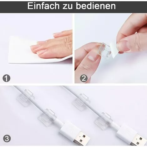 GALOZZOIT 100PCS Clips Câbles,Attache Cable Adhesif Rangement De Accroche Cable Fixation Auto Collant, Cavalier Cable Electrique,pour La Gestion Des Câbles,Transparent 4 GALOZZOIT 100PCS Clips Câbles,Attache Cable Adhesif Rangement De Accroche Cable Fixation Auto Collant, Cavalier Cable Electrique,pour La Gestion Des Câbles,Transparent – Image 4