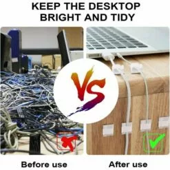 GALOZZOIT 100Pcs Clips Câble, Clips Rangement De Câble Avec De Tampons Auto Adhésifs Solides, Organiseur De Fils Electriques Pour Câbles Dans Une Maison/Bureau 8 GALOZZOIT 100Pcs Clips Câble, Clips Rangement De Câble Avec De Tampons Auto Adhésifs Solides, Organiseur De Fils Electriques Pour Câbles Dans Une Maison/Bureau -Treuil, cric, palan et accessoires Soldes Boutique 59853920 4