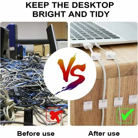 GALOZZOIT 100Pcs Clips Câble, Clips Rangement De Câble Avec De Tampons Auto Adhésifs Solides, Organiseur De Fils Electriques Pour Câbles Dans Une Maison/Bureau 4 GALOZZOIT 100Pcs Clips Câble, Clips Rangement De Câble Avec De Tampons Auto Adhésifs Solides, Organiseur De Fils Electriques Pour Câbles Dans Une Maison/Bureau – Image 4