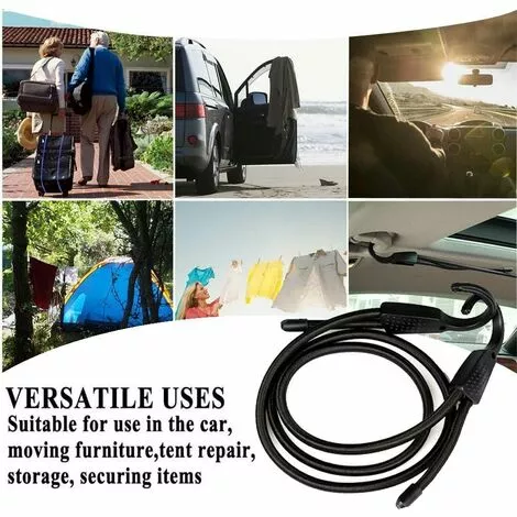 LangRay Tendeur Crochet En Acier Ouverture Extra Large, Elastiques Tendeur Bagage Avec Mousqueton, Noir 3 LangRay Tendeur Crochet En Acier Ouverture Extra Large, Elastiques Tendeur Bagage Avec Mousqueton, Noir – Image 3