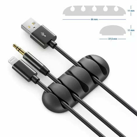 TRIOMPHE 2x Supports De Câbles Clips De Câbles Chacun Pour 5 Câbles Gestion Des Câbles Organisateur Pour La Maison Bureau Bande Adhésive Robuste Noir,T-Audace 2 TRIOMPHE 2x Supports De Câbles Clips De Câbles Chacun Pour 5 Câbles Gestion Des Câbles Organisateur Pour La Maison Bureau Bande Adhésive Robuste Noir,T-Audace – Image 2