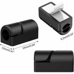 STARLIGHT SL.GT Lot De 12 Auto-adhésifs Silicone Gestion Des Câbles Clips, Organisateurs De Câbles(Noir) -Treuil, cric, palan et accessoires Soldes Boutique 59963678 3