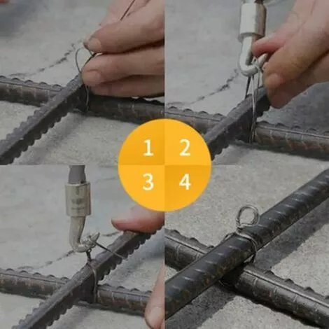 AOUGO Outil De Reliure De Barres D'armature Semi-automatique Pour Chantier De Construction Avec Crochet Rétractable Pour Lier Les Barres D'armature Et Le Treillis Métallique 4 AOUGO Outil De Reliure De Barres D'armature Semi-automatique Pour Chantier De Construction Avec Crochet Rétractable Pour Lier Les Barres D'armature Et Le Treillis Métallique – Image 4