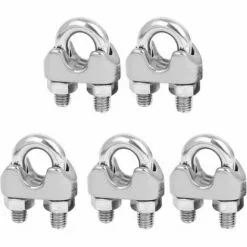 DENUOTOP Serre-câbles 5 Pièces M6 Pince À Câble En Acier Pinces En Forme De U Boulon En U Pince À Corde En Forme De U Pour Câble Corde À Linge En Acier Serre-Câble En Acier Pinces En Acier