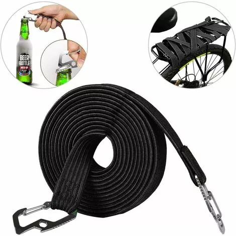 MINKUROW Corde élastique Universelle Pour Bagages Avec Crochet En Acier Au Carbone, Convient Pour Les Vélos, Les Voitures électriques (2 M, Noir) 1 MINKUROW Corde élastique Universelle Pour Bagages Avec Crochet En Acier Au Carbone, Convient Pour Les Vélos, Les Voitures électriques (2 M, Noir)