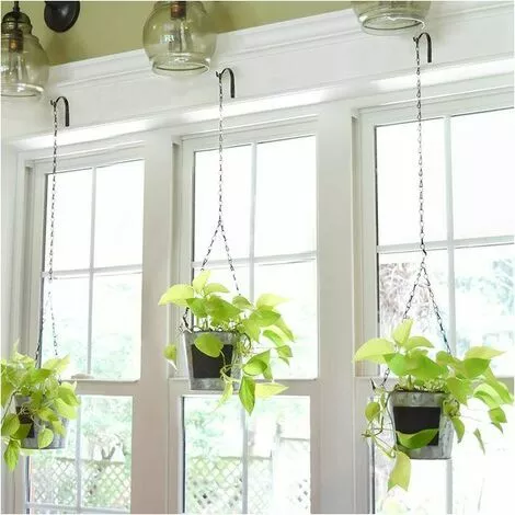 LUCKY-88 Crochet Mural En Fer Métallique 2 Pièces, Support De Plante Suspendu (noir) 3 LUCKY-88 Crochet Mural En Fer Métallique 2 Pièces, Support De Plante Suspendu (noir) – Image 3