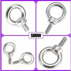 CHANCEY Lot De 10 Boulons à œil M4*10 En Acier Inoxydable 304 - Anneau De Levage - Forme De Bague Filetage Mâle De De Poids Marin Boulons Et Divers équipements De Levage D'ingénierie,SEMAket -Treuil, cric, palan et accessoires Soldes Boutique 60579940 5