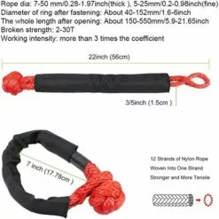 FLYME Manille Synthétique Souple Pour Remorquage Tout-terrain UTV Avec Manchon De Protection Pour Voiture Cassée, Quad, Treuil (rouge) -Treuil, cric, palan et accessoires Soldes Boutique 60608622 4