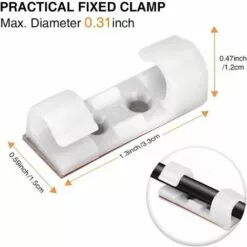 GROOFOO 60 Pièces De Serre-cables, Support De Cable Avec Base Adhésive, Jeu De Serre-cable Pour Bureau, Cordon D'alimentation, Blanc -Treuil, cric, palan et accessoires Soldes Boutique 60742892 3
