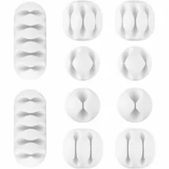 GROOFOO Cable De Bureau Fixe Multifonctionnel 10 PCS, Organisateur De Cables De Données, Clip De Cable De Charge, Clip De Boucle De Collecte-A