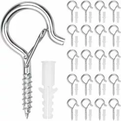 STARLIGHT SL.GT 20pcs Crochet Plafond Charge Lourde Crochet A Visser Pour Suspension De Lumières Murales, D'armoire, De Plafond Avec Boucle De Sécurité -Treuil, cric, palan et accessoires Soldes Boutique 60954701 2