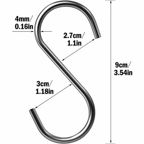 JOORRT 15 Pièces De Crochet Multifonctionnel Suspendu En Forme De S Crochet En Forme De S En Acier Inoxydable 304 Crochet En Forme De S Pour Cuisine De Bureau 2 JOORRT 15 Pièces De Crochet Multifonctionnel Suspendu En Forme De S Crochet En Forme De S En Acier Inoxydable 304 Crochet En Forme De S Pour Cuisine De Bureau – Image 2