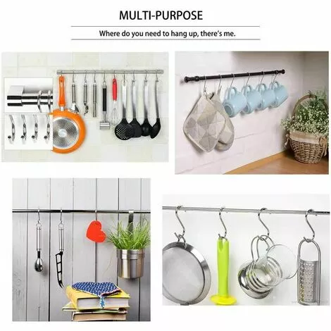 JOORRT 15 Pièces De Crochet Multifonctionnel Suspendu En Forme De S Crochet En Forme De S En Acier Inoxydable 304 Crochet En Forme De S Pour Cuisine De Bureau 5 JOORRT 15 Pièces De Crochet Multifonctionnel Suspendu En Forme De S Crochet En Forme De S En Acier Inoxydable 304 Crochet En Forme De S Pour Cuisine De Bureau – Image 5