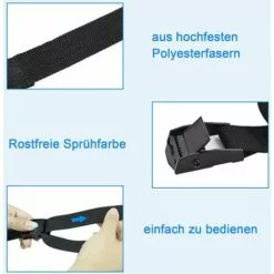ILOVEMILAN 4 Sangles D'arrimage 3m Avec Verrou De Serrage, Sangle 25mm, Noir Sangle Velo , Sangle A Cliquet, Avec Verrou De Serrage, Sangle Moto Remorque -Treuil, cric, palan et accessoires Soldes Boutique 61269070 3