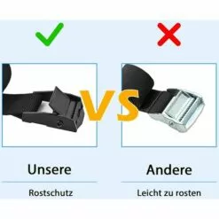 ILOVEMILAN 4 Sangles D'arrimage 3m Avec Verrou De Serrage, Sangle 25mm, Noir Sangle Velo , Sangle A Cliquet, Avec Verrou De Serrage, Sangle Moto Remorque -Treuil, cric, palan et accessoires Soldes Boutique 61269070 4