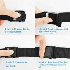 ILOVEMILAN 4 Sangles D'arrimage 3m Avec Verrou De Serrage, Sangle 25mm, Noir Sangle Velo , Sangle A Cliquet, Avec Verrou De Serrage, Sangle Moto Remorque -Treuil, cric, palan et accessoires Soldes Boutique 61269070 5