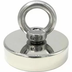 MEZHENG Aimant En Néodyme Super Puissant 120 Kg - Aimants Puissants - Idéal Pour La Pêche Magnétique - Ø 60 Mm Avec œillet En Néodyme