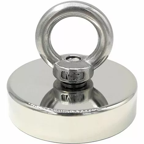 MEZHENG Aimant En Néodyme Super Puissant 120 Kg - Aimants Puissants - Idéal Pour La Pêche Magnétique - Ø 60 Mm Avec œillet En Néodyme 1 MEZHENG Aimant En Néodyme Super Puissant 120 Kg - Aimants Puissants - Idéal Pour La Pêche Magnétique - Ø 60 Mm Avec œillet En Néodyme