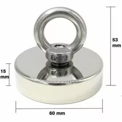 MEZHENG Aimant En Néodyme Super Puissant 120 Kg - Aimants Puissants - Idéal Pour La Pêche Magnétique - Ø 60 Mm Avec œillet En Néodyme 7 MEZHENG Aimant En Néodyme Super Puissant 120 Kg - Aimants Puissants - Idéal Pour La Pêche Magnétique - Ø 60 Mm Avec œillet En Néodyme -Treuil, cric, palan et accessoires Soldes Boutique 61309845 4