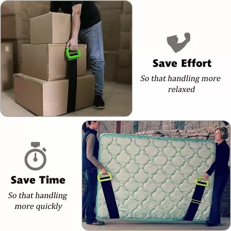 SLI-RES Sangle Demenagement, Sangle De Levage Pour Meubles Boîtes Matelas Construction, Sangles De Manutention Supportant 100 KG, Sangles De Transport Pour Déménagement (Verte),Lilaris 4 SLI-RES Sangle Demenagement, Sangle De Levage Pour Meubles Boîtes Matelas Construction, Sangles De Manutention Supportant 100 KG, Sangles De Transport Pour Déménagement (Verte),Lilaris – Image 4