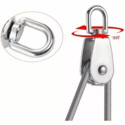 EINEMGELD 2 Pièces Seul Poulies Bloc Rouleau, M32 Poulie Simple En Acier Inoxydable, Poulie Pivotante Pour Corde à Linge, Etendoir, Tendeur, Poids Et Barre De Musculation, Crochet Cord 7 EINEMGELD 2 Pièces Seul Poulies Bloc Rouleau, M32 Poulie Simple En Acier Inoxydable, Poulie Pivotante Pour Corde à Linge, Etendoir, Tendeur, Poids Et Barre De Musculation, Crochet Cord -Treuil, cric, palan et accessoires Soldes Boutique 62317770 4