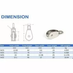 EINEMGELD M15 Poulie Double Pivotante En Acier Inoxydable - 1 Poulie De Levage - Permet De Soulever La Corde De Levage De Bateaux Ou De Yachts, Argent 7 EINEMGELD M15 Poulie Double Pivotante En Acier Inoxydable - 1 Poulie De Levage - Permet De Soulever La Corde De Levage De Bateaux Ou De Yachts, Argent -Treuil, cric, palan et accessoires Soldes Boutique 62318156 4