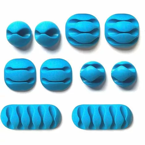 MEZHENG Clips Câble, 10pcs Rangements De Câbles Et Serre-Câbles Attache-Câbles En Silicone, Rangement Cordon Bureau Pour Fils De Chargeur, Ordinateur, Souris, Téléphone, Écouteur Etc (Bleu) 1 MEZHENG Clips Câble, 10pcs Rangements De Câbles Et Serre-Câbles Attache-Câbles En Silicone, Rangement Cordon Bureau Pour Fils De Chargeur, Ordinateur, Souris, Téléphone, Écouteur Etc (Bleu)