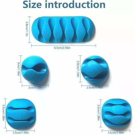 MEZHENG Clips Câble, 10pcs Rangements De Câbles Et Serre-Câbles Attache-Câbles En Silicone, Rangement Cordon Bureau Pour Fils De Chargeur, Ordinateur, Souris, Téléphone, Écouteur Etc (Bleu) 2 MEZHENG Clips Câble, 10pcs Rangements De Câbles Et Serre-Câbles Attache-Câbles En Silicone, Rangement Cordon Bureau Pour Fils De Chargeur, Ordinateur, Souris, Téléphone, Écouteur Etc (Bleu) – Image 2