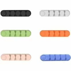 MEZHENG 5 Pièces Clips Câble Organisateur Bureau, Support De Câble Adhésif En Silicone, Clips Pour Câbles Bien Rangés Durable, Pour Câble De Charge USB/Câble D'alimentation/Câble De Souris