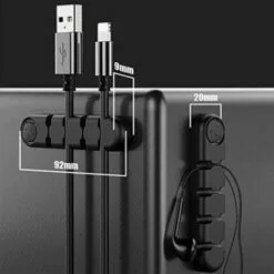 MEZHENG 5 Pièces Clips Câble Organisateur Bureau, Support De Câble Adhésif En Silicone, Clips Pour Câbles Bien Rangés Durable, Pour Câble De Charge USB/Câble D'alimentation/Câble De Souris -Treuil, cric, palan et accessoires Soldes Boutique 63472652 3