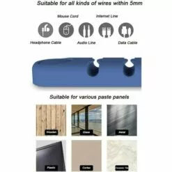 MEZHENG 5 Pièces Clips Câble Organisateur Bureau, Support De Câble Adhésif En Silicone, Clips Pour Câbles Bien Rangés Durable, Pour Câble De Charge USB/Câble D'alimentation/Câble De Souris -Treuil, cric, palan et accessoires Soldes Boutique 63472652 4