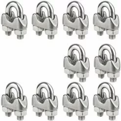 10 Pièces Serre-Câbles étrier M4 Pince En 304 Acier Inoxydable U-pinces En Pour Le Serrage De Câbles En Acier Pour L'industrie, Etc. GrooFoo