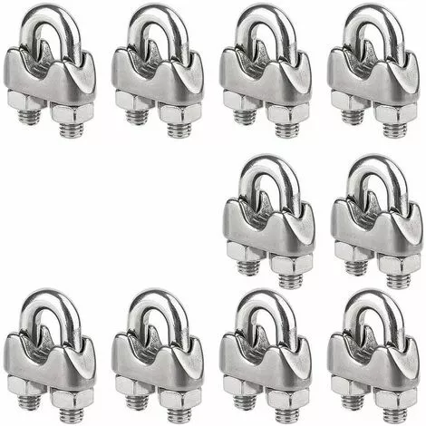 10 Pièces Serre-Câbles étrier M4 Pince En 304 Acier Inoxydable U-pinces En Pour Le Serrage De Câbles En Acier Pour L'industrie, Etc. GrooFoo 1 10 Pièces Serre-Câbles étrier M4 Pince En 304 Acier Inoxydable U-pinces En Pour Le Serrage De Câbles En Acier Pour L'industrie, Etc. GrooFoo