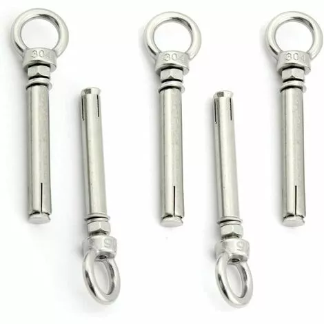 Vis M6x80mm De Boulon à œil à Expansion Avec Anneau De Levage En Acier Inoxydable 5 Pack GrooFoo 2 Vis M6x80mm De Boulon à œil à Expansion Avec Anneau De Levage En Acier Inoxydable 5 Pack GrooFoo – Image 2