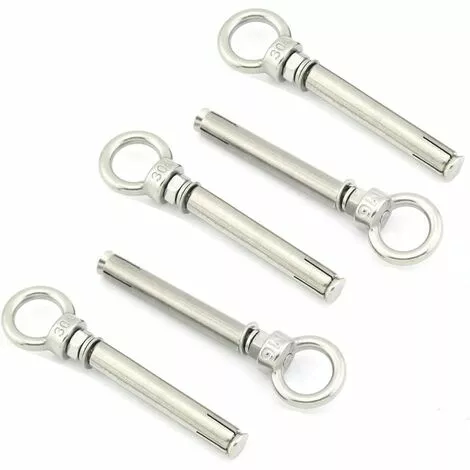 Vis M6x80mm De Boulon à œil à Expansion Avec Anneau De Levage En Acier Inoxydable 5 Pack GrooFoo 3 Vis M6x80mm De Boulon à œil à Expansion Avec Anneau De Levage En Acier Inoxydable 5 Pack GrooFoo – Image 3
