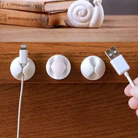 MEZHENG 6 Pack Câble Clips, Rangement-câbles Et Serre-câbles Pour TV Ordinateur PC Portable Maison Et Bureau, Blanc 2 MEZHENG 6 Pack Câble Clips, Rangement-câbles Et Serre-câbles Pour TV Ordinateur PC Portable Maison Et Bureau, Blanc – Image 2